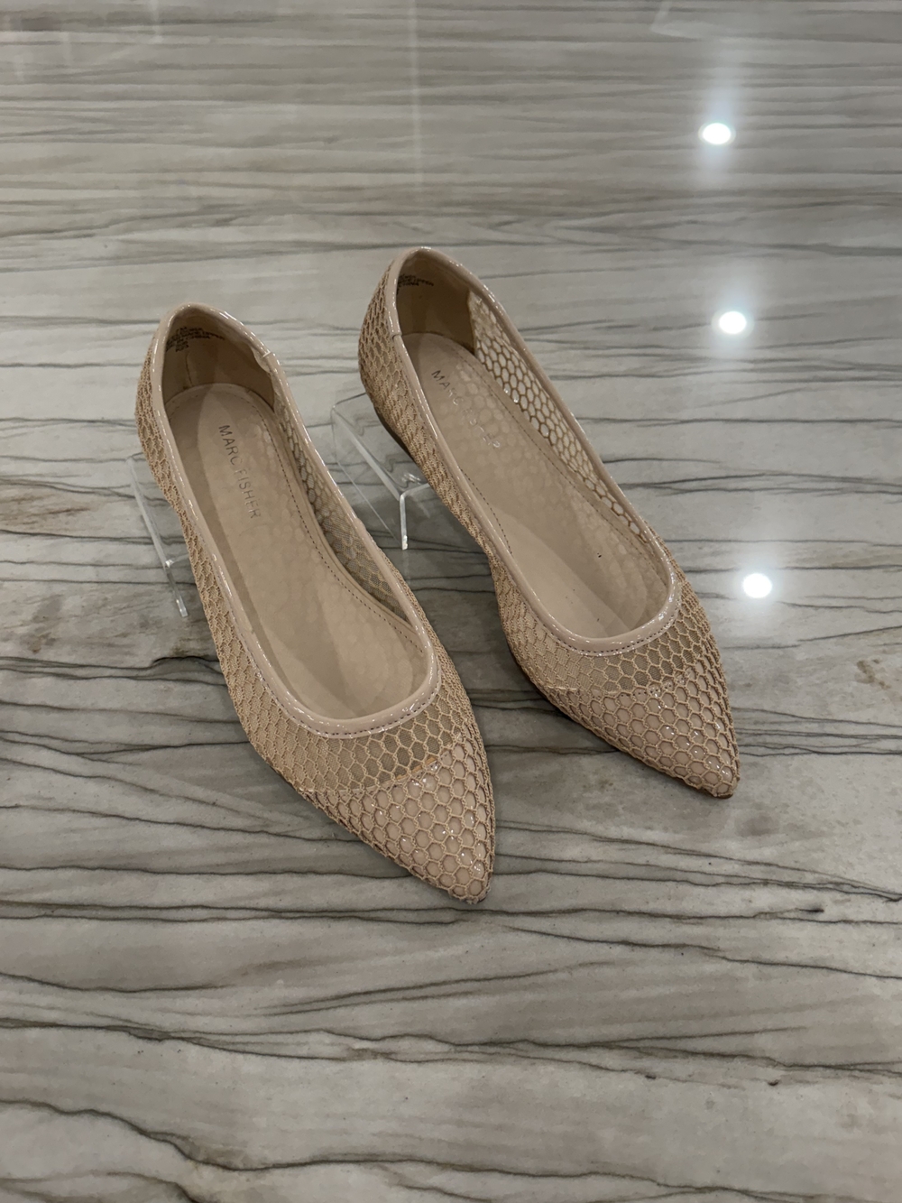 Marc Fisher Mfeldora Mesh Pointed Toe Flats – Tan – Size 7M